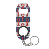 ネイビー航海のブルーとグレーのロブスターのストライプ キーホルダー栓抜き (裏面)