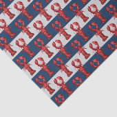 ネイビー航海のブルーとグレーのロブスターのストライプ 薄葉紙 (詳細)