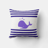 ネイビー航海のブルーとホワイトのホーストライプのル クッション (裏面)
