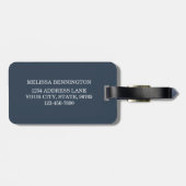 ネイビー航海のブルーとホワイトのモノグラストライプのム ラゲッジタグ (裏面横)