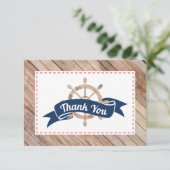 ネイビー航海のブルーとレッドのサンキューカード サンキューカード (スタンド正面)