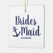 ネイビー航海のブルーのいかり付き花嫁メイド セラミックオーナメント (左)