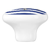 ネイビー航海のブルーのクロムホイールストライププリント セラミックノブ (側面)