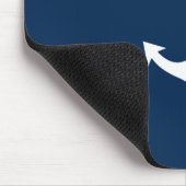 ネイビー航海のブルーの白いかり マウスパッド (コーナー)