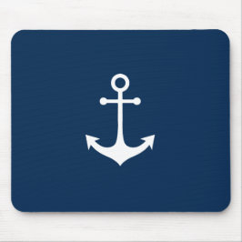 ネイビー航海のブルーの白いかり マウスパッド