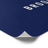 ネイビー航海のブルーウェディングレセプションサイン22x28 ポスター (角)