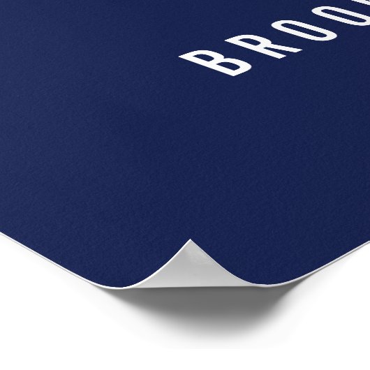 ネイビー航海のブルーウェディングレセプションサイン22x28 ポスター (角)