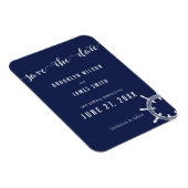 ネイビー航海のブルーウェディング日付磁石を保存 マグネット (右側)