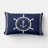 ネイビー航海のブルーウェルカムアウカスタムト客船の名前 ランバークッション (正面)