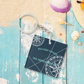 ネイビー航海のブルーウェルカムアボードコンパスバラ キーホルダー