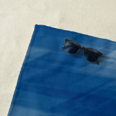 ネイビー航海のブルーウェルカムクアボードボートネームいかり ビーチタオル (インサイチュ)