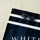 ネイビー航海のブルーウッドカスタムいかり ビーチタオル (インサイチュ)