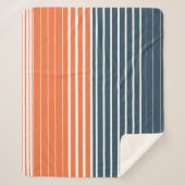 ネイビー航海のブルーオレンジストライプ色 シェルパブランケット (正面)