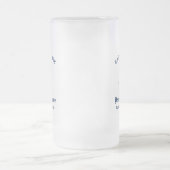 ネイビー航海のブルーカスタムキャプテンボート名 フロストグラスビールジョッキ (中央)