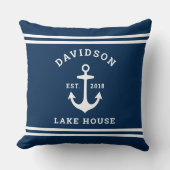 ネイビー航海のブルーカスタムファミリーレイクハウス クッション (正面)