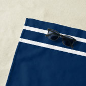 ネイビー航海のブルーカスタムボートネームいかりタコ ビーチタオル (インサイチュ)