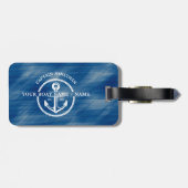 ネイビー航海のブルーキャプテン名 ラゲッジタグ (裏面横)