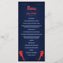 ネイビー航海のブルーコーラルシーホースビーチ結婚式 メニュー
