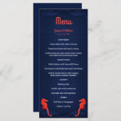 ネイビー航海のブルーコーラルシーホースビーチ結婚式 メニュー (正面/裏面)