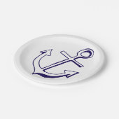 ネイビー航海のブルーシップいかりズ結婚ビーチ ペーパープレート (アングル)