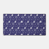 ネイビー航海のブルーシームレスパターン背景 デスクマット (正面)