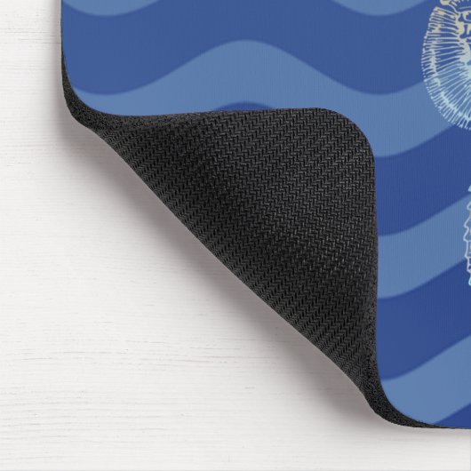 ネイビー航海のブルーストライプウェーブズシーホース マウスパッド (コーナー)