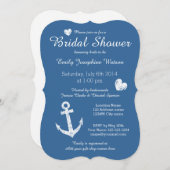 ネイビー航海のブルーブライダルシャワー招待状 招待状 (正面/裏面)