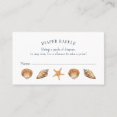 ネイビー航海のブルーベビーシャワーおむつラッフル 名刺 (正面)