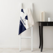 ネイビー航海のブルーホワイトサンドパイパービーチハウス シェルパブランケット (インサイチュ)