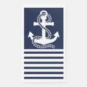 ネイビー航海のブルーホワイトストライプいかりとホワイト (正面)