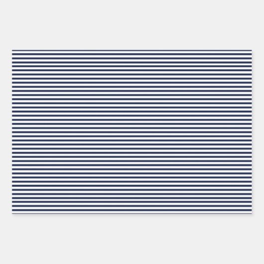 ネイビー航海のブルーホワイトストライプいかりとホワイト ラッピングペーパーシート (正面2)