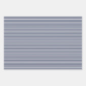 ネイビー航海のブルーホワイトストライプいかりとホワイト ラッピングペーパーシート (正面2)