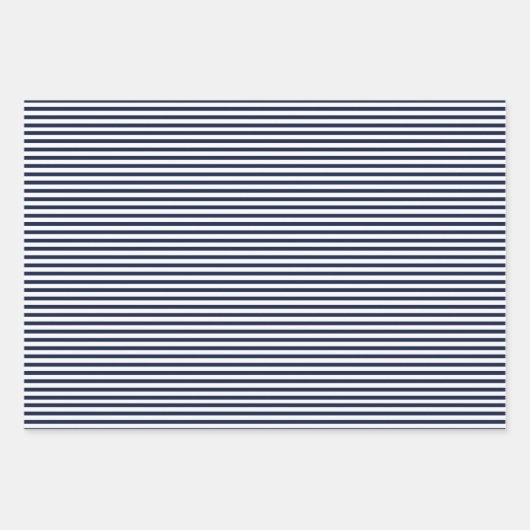 ネイビー航海のブルーホワイトストライプいかりとホワイト ラッピングペーパーシート (正面2)