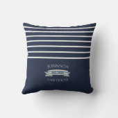 ネイビー航海のブルーホワイトストライプのいかり クッション (裏面)