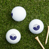 ネイビー航海のブルーホワイトモノグラムレイクハウス ゴルフボール (インサイチュ 芝生)