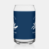 ネイビー航海のブルーボート名船輪 ガラス缶 (左)