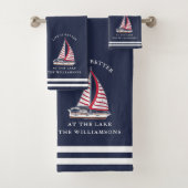 ネイビー航海のブルーライフは湖で良い バスタオルセット (インサイチュ)