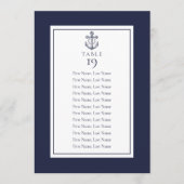ネイビー航海のブルー座席表番号 招待状 (正面)
