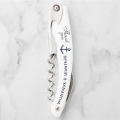 ネイビー航海のブルー結婚の感謝の好意カスタム ソムリエナイフ (正面)