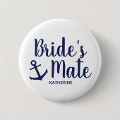 ネイビー航海のブルー花嫁のメイドいかり 缶バッジ (正面)