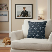 ネイビー航海のブルー装飾用クッションミニマルいかり クッション