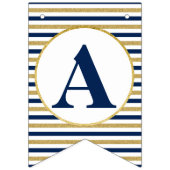 ネイビー航海のブルー金ゴールドいかり バンティングフラッグ (第3の旗)