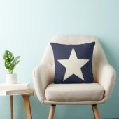 ネイビー航海のブルー&クリームスター クッション (椅子)