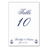 ネイビー航海のブル結婚のテーブルカード テーブルナンバー (裏面)
