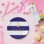 ネイビー航海のベイビーシャワー ペーパープレート (パーティー)