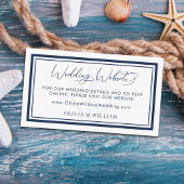 ネイビー航海のホワイトいかりの結婚ウェブサイト エンクロージャーカード