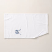 ネイビー航海のホワイトカスタムセーリングロープモノグラム バスタオルセット (ハンドタオル)