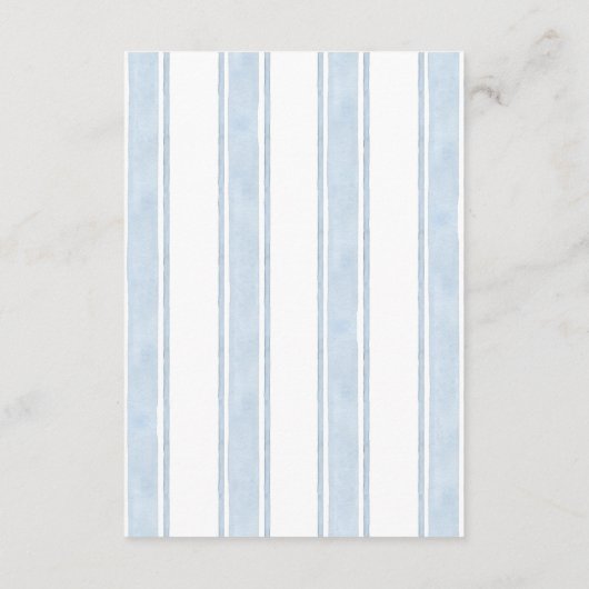 ネイビー航海のホワイトストライプボー結婚ト エンクロージャーカード (裏面)