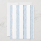 ネイビー航海のホワイトストライプボー結婚ト セーブザデート (裏面)