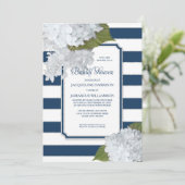 ネイビー航海のホワイトハイモダンジゲアブライダルシャワー 招待状 (スタンド正面)